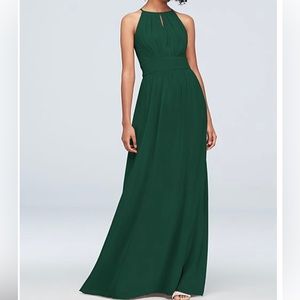 David’s bridal high neck chiffon with keyhole bridesmaid dresss